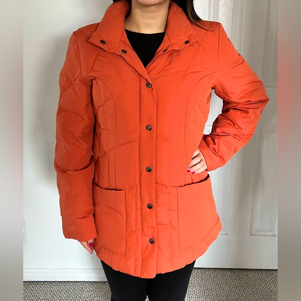 Vintage Esprit Orange Quilted Puffy Jacket in size M